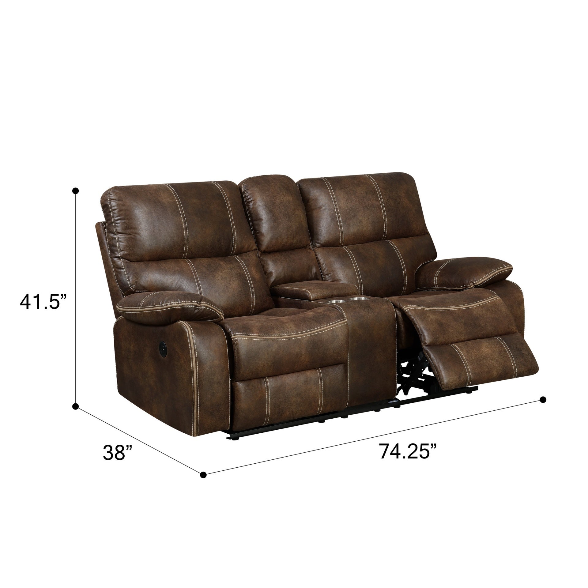 Brown Power Reclining Loveseat