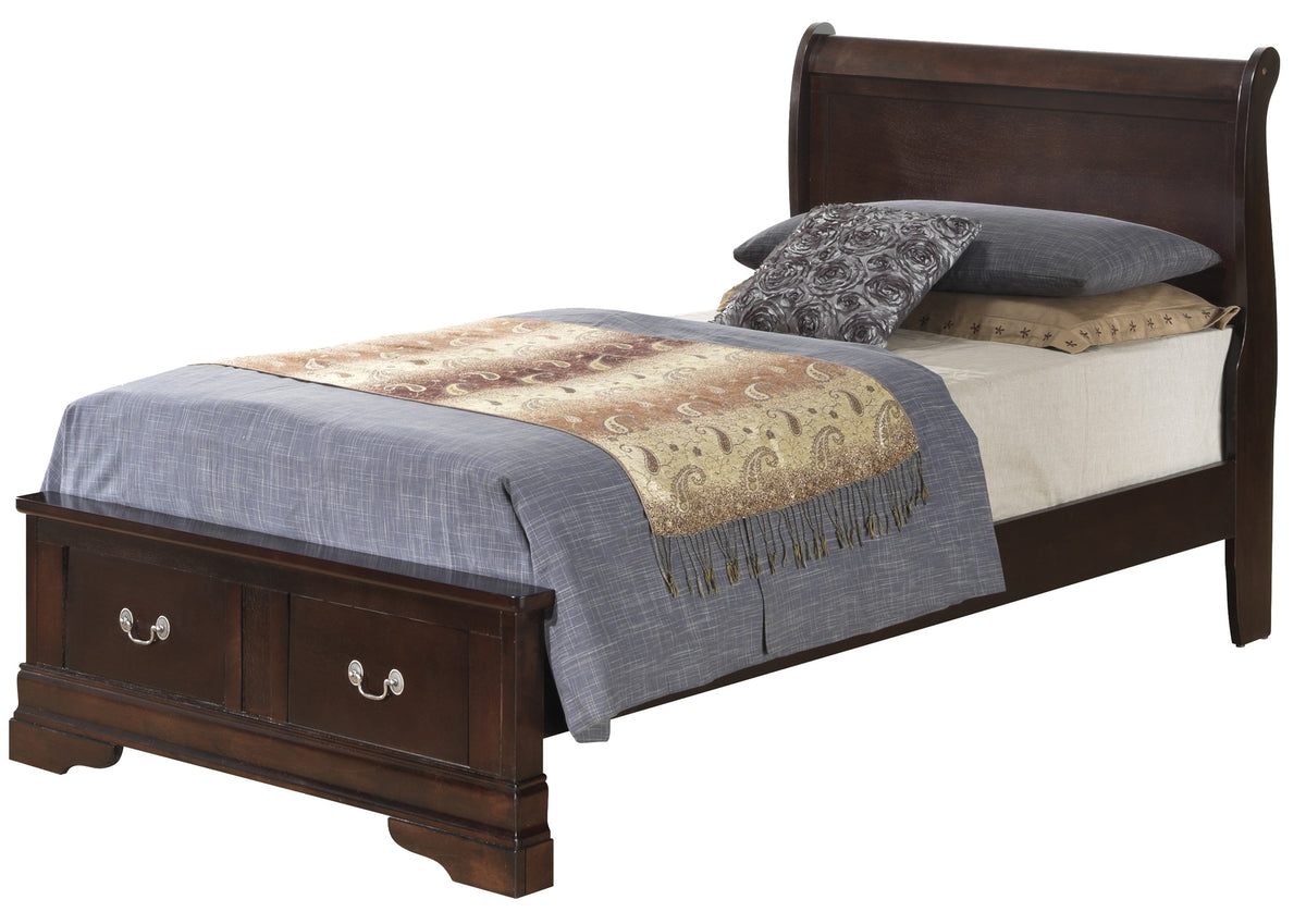 Louis Phillipe G3125D-TSB2 Twin Storage Bed , Cappuccino