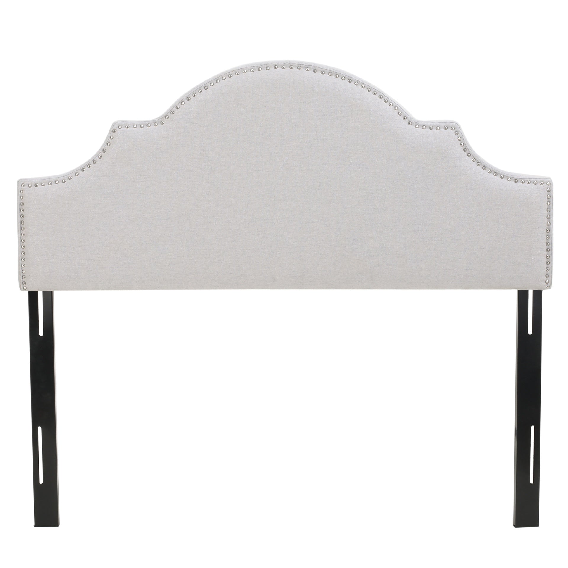 Upholstered Headboard Queen Size, Solid Wood Head Board with Durable Metal Legs, Adjustable Height Queen headboard with Nailhead Trim in Bedroom