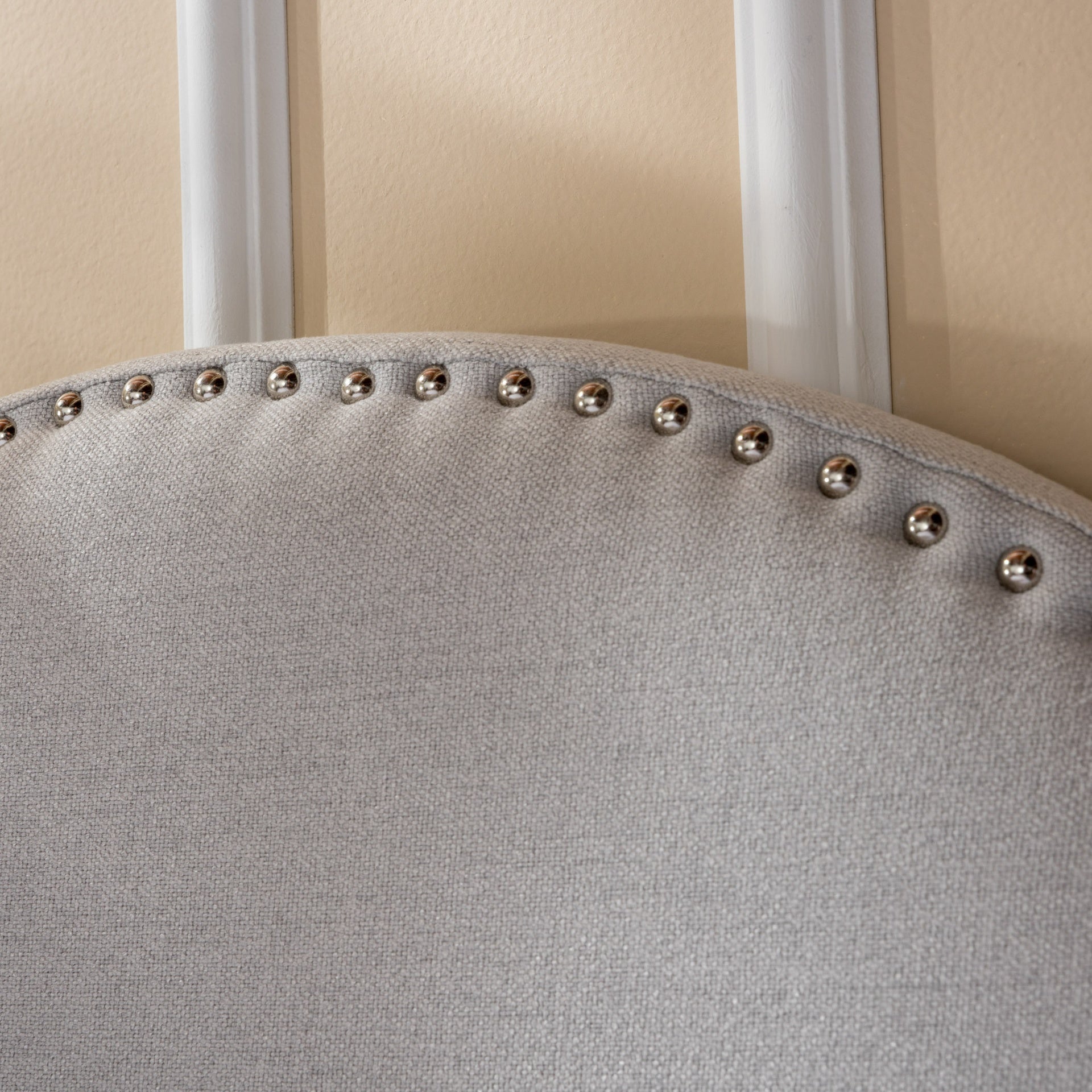 Upholstered Headboard Queen Size, Solid Wood Head Board with Durable Metal Legs, Adjustable Height Queen headboard with Nailhead Trim in Bedroom
