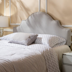 Upholstered Headboard Queen Size, Solid Wood Head Board with Durable Metal Legs, Adjustable Height Queen headboard with Nailhead Trim in Bedroom