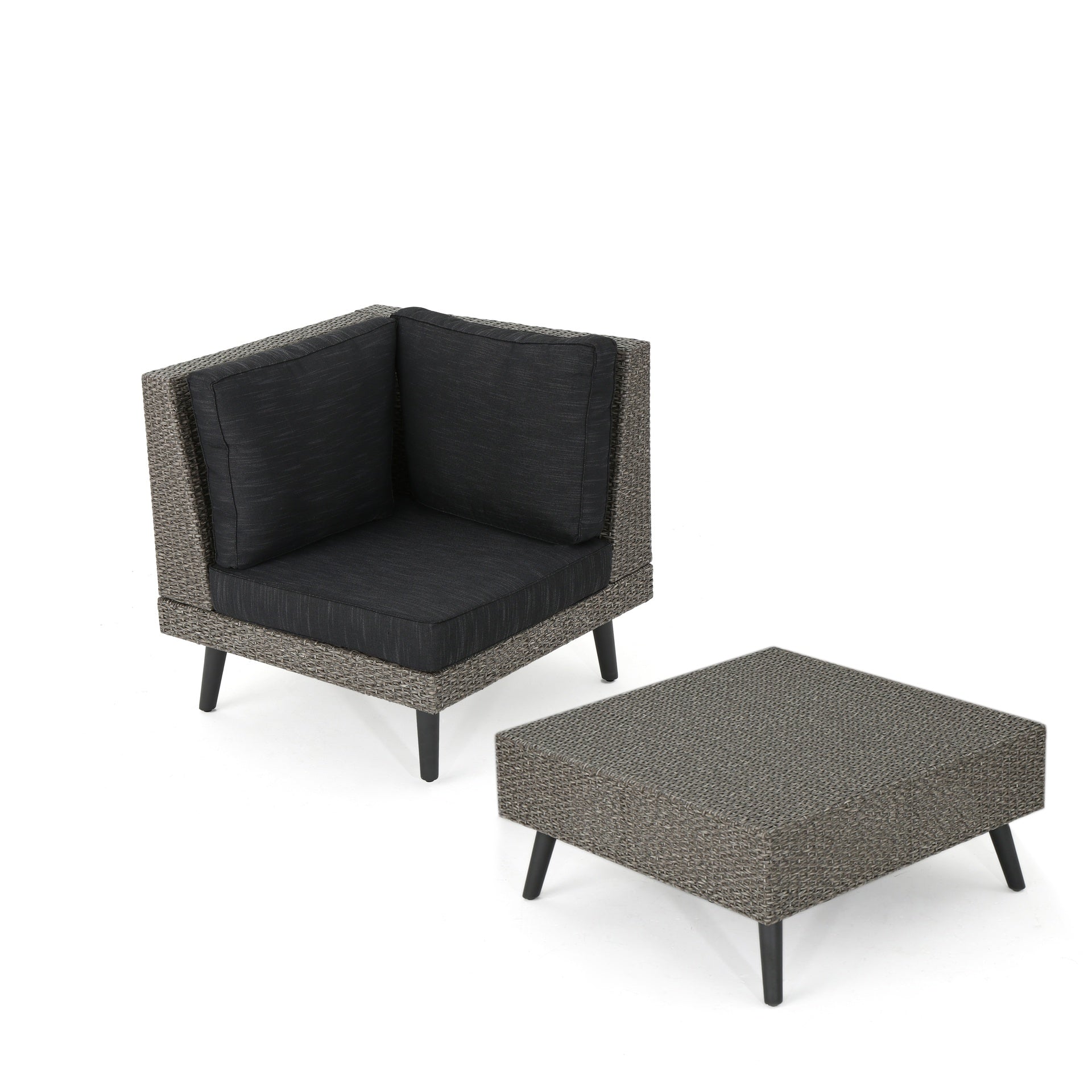 TAHITI SOFA SET CORNER+TABLE - BROWN