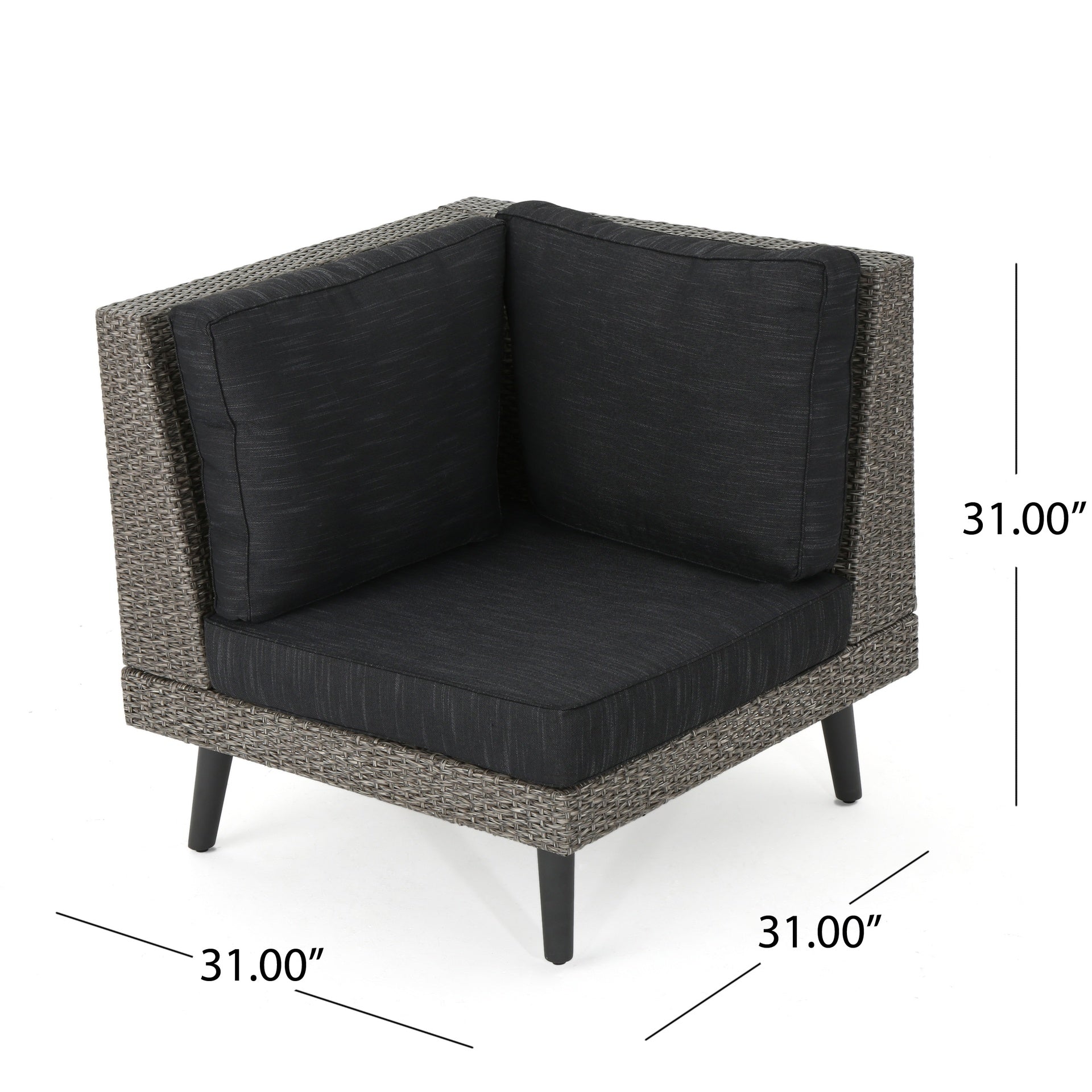TAHITI SOFA SET CORNER+TABLE - BROWN