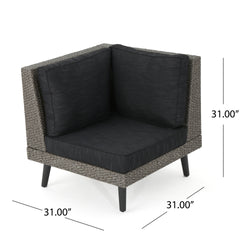 TAHITI SOFA SET CORNER+TABLE - BROWN