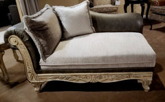 San Marino 2-Tone Fabric Wooden Frame Chaise