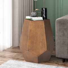 METAL HAMMERED END TABLE