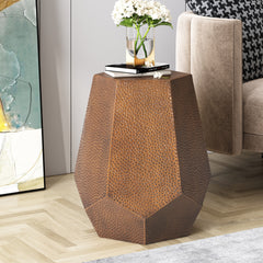METAL HAMMERED END TABLE