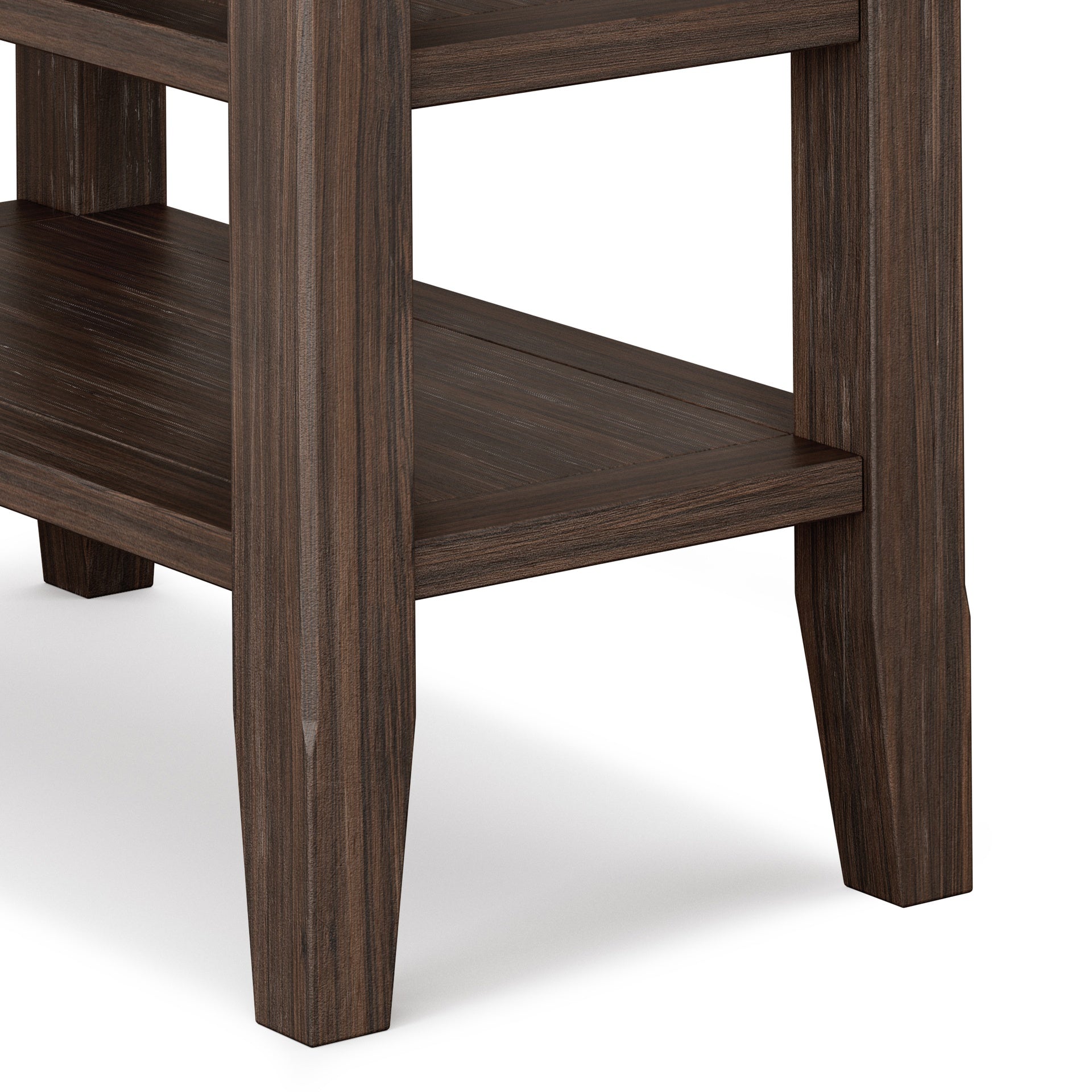 Acadian Solid Wood Narrow Side Table in Farmhouse Brown