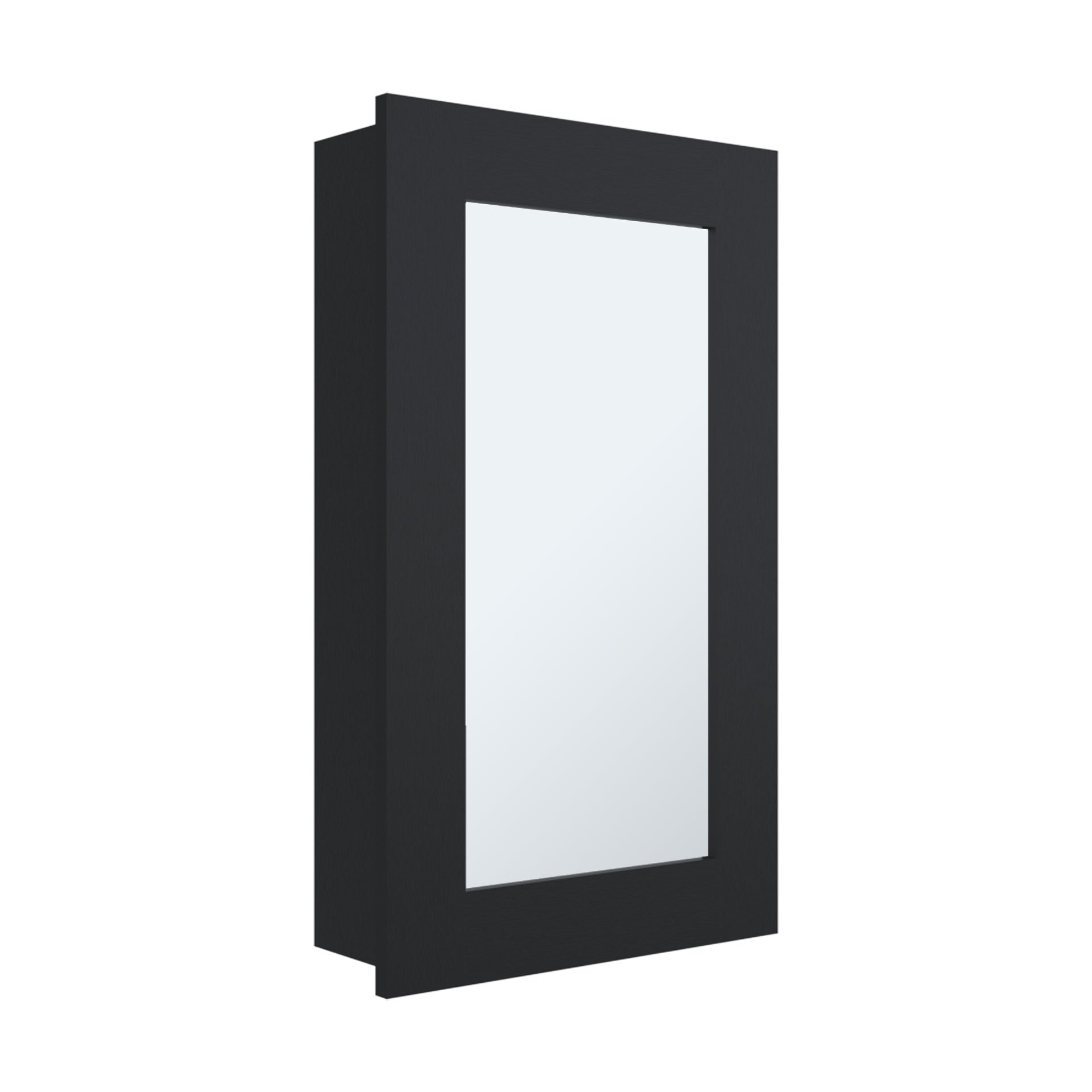 Juno 25.7" H x 15.7" W Narrow  Mirror Medicine Cabinet, One door with Three interior Shelves for Bathroom, Kitchen Black
