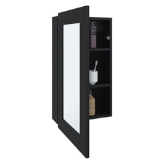 Juno 25.7" H x 15.7" W Narrow  Mirror Medicine Cabinet, One door with Three interior Shelves for Bathroom, Kitchen Black