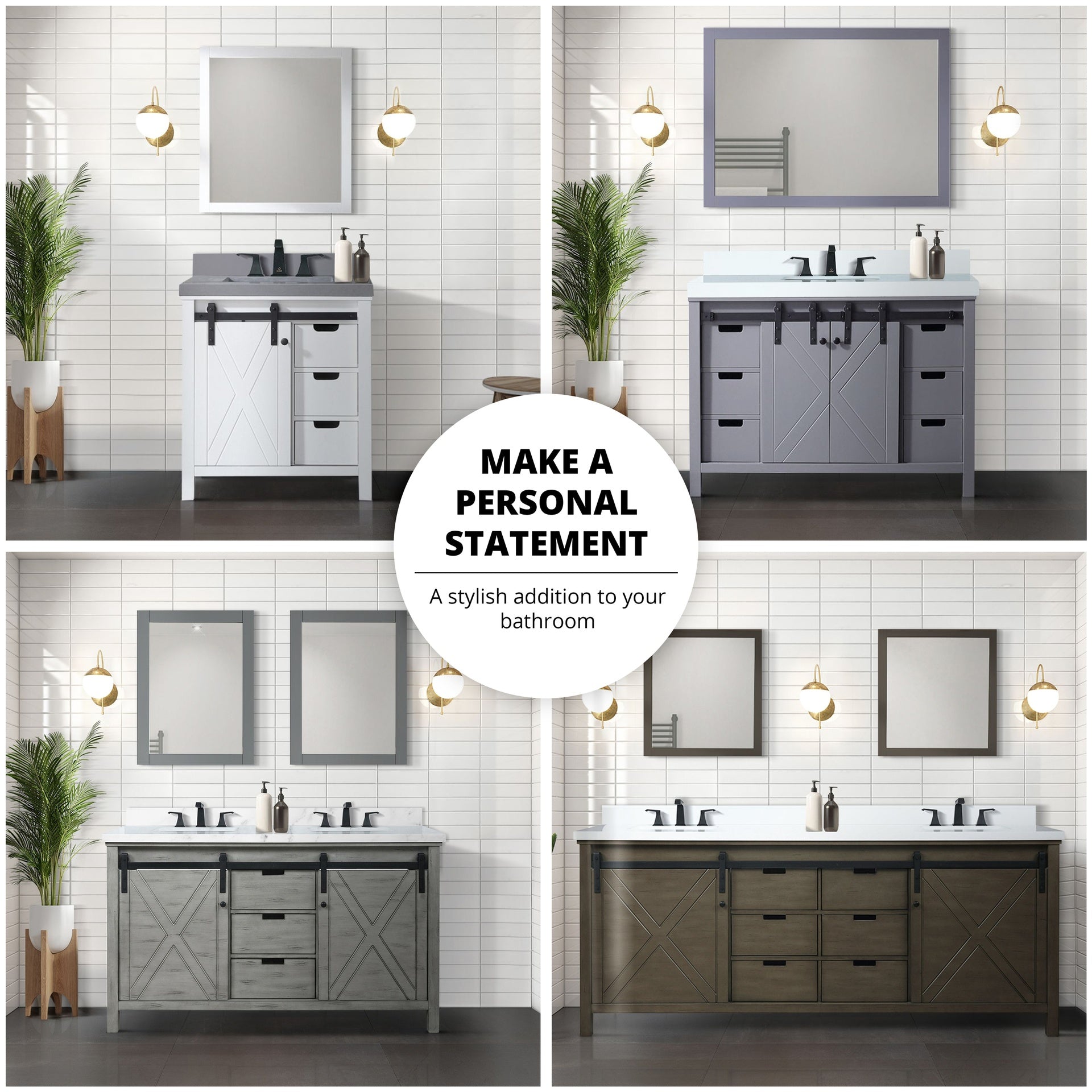 Ash Grey Bath Vanity 48 in. W x 22 in. D, with Cultured Marble Countertop