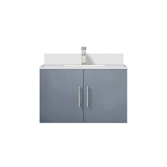 Dark Grey Bath Vanity 30 in. W x 22 in. D, Cultured Marble Top, and Faucet Set