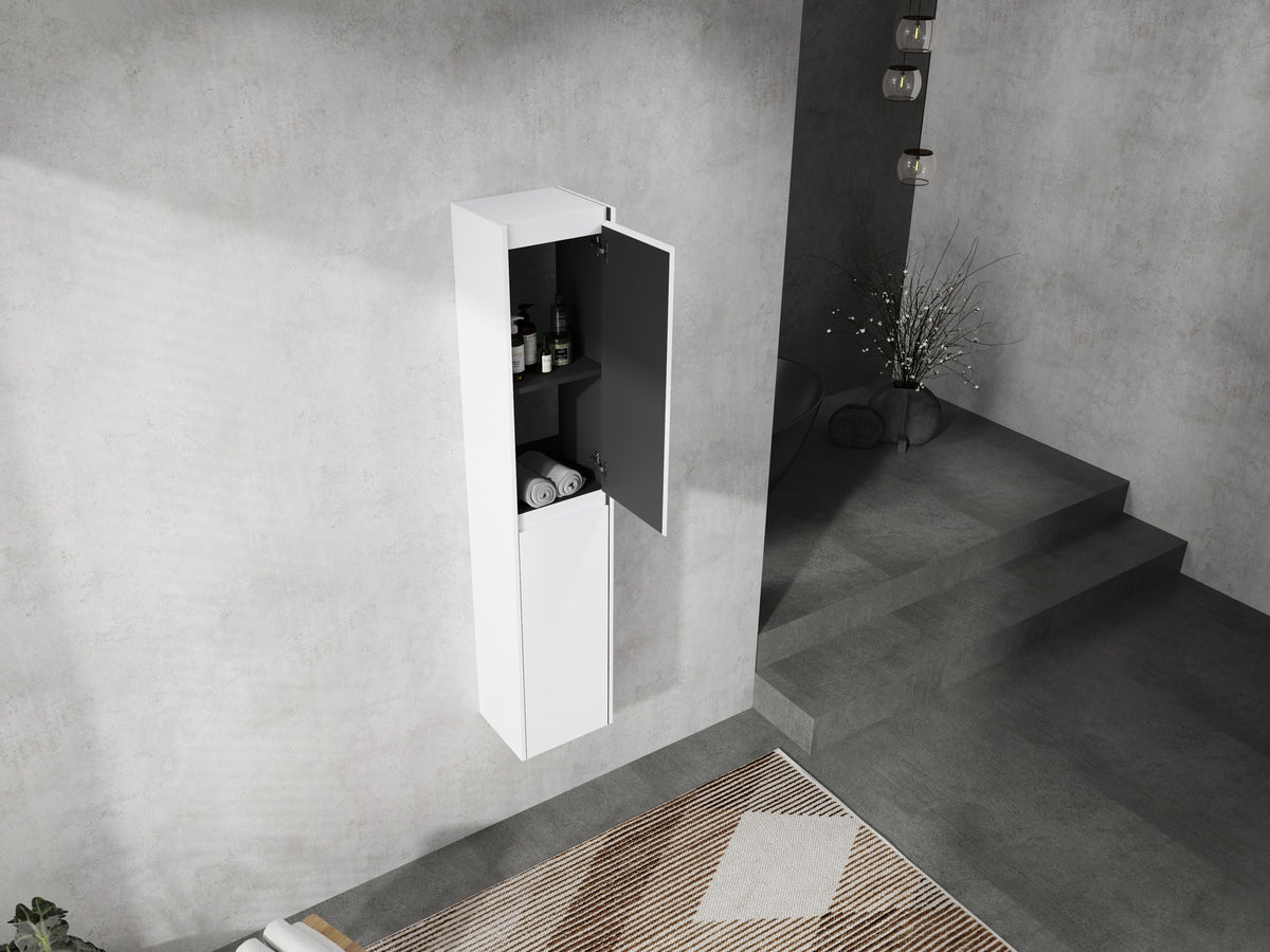 12" Bathroom Side Cabinet, 2-Soft Close Doors, Float Mounting Design, 12*2(KD-Packing)