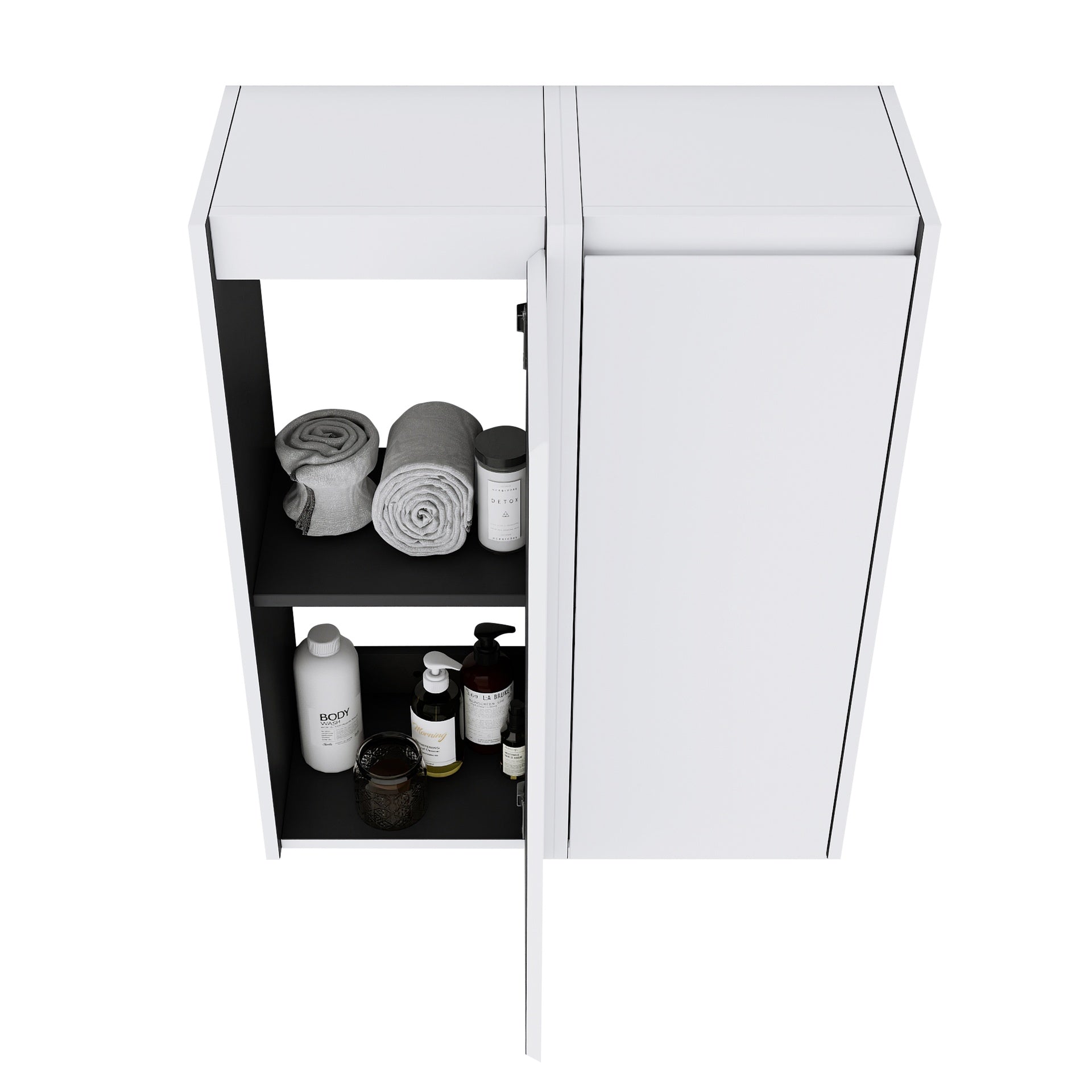 12" Bathroom Side Cabinet, 2-Soft Close Doors, Float Mounting Design, 12*2(KD-Packing)