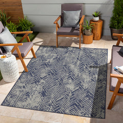 Sunshine GC_HAR2010 Blue 7 ft. 10 in. x 10 ft. 3 in. Indoor/Outdoor Area Rug
