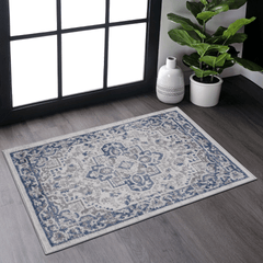 MARFI Collection 2X3 Blue / Grey / Oriental Doormat Rug