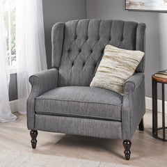 Oversized Tufted Wingback Fabric Push Back Recliner with Nailhead Trim and Button Tufted Diamond Stitch for Living Room, Bedroom
