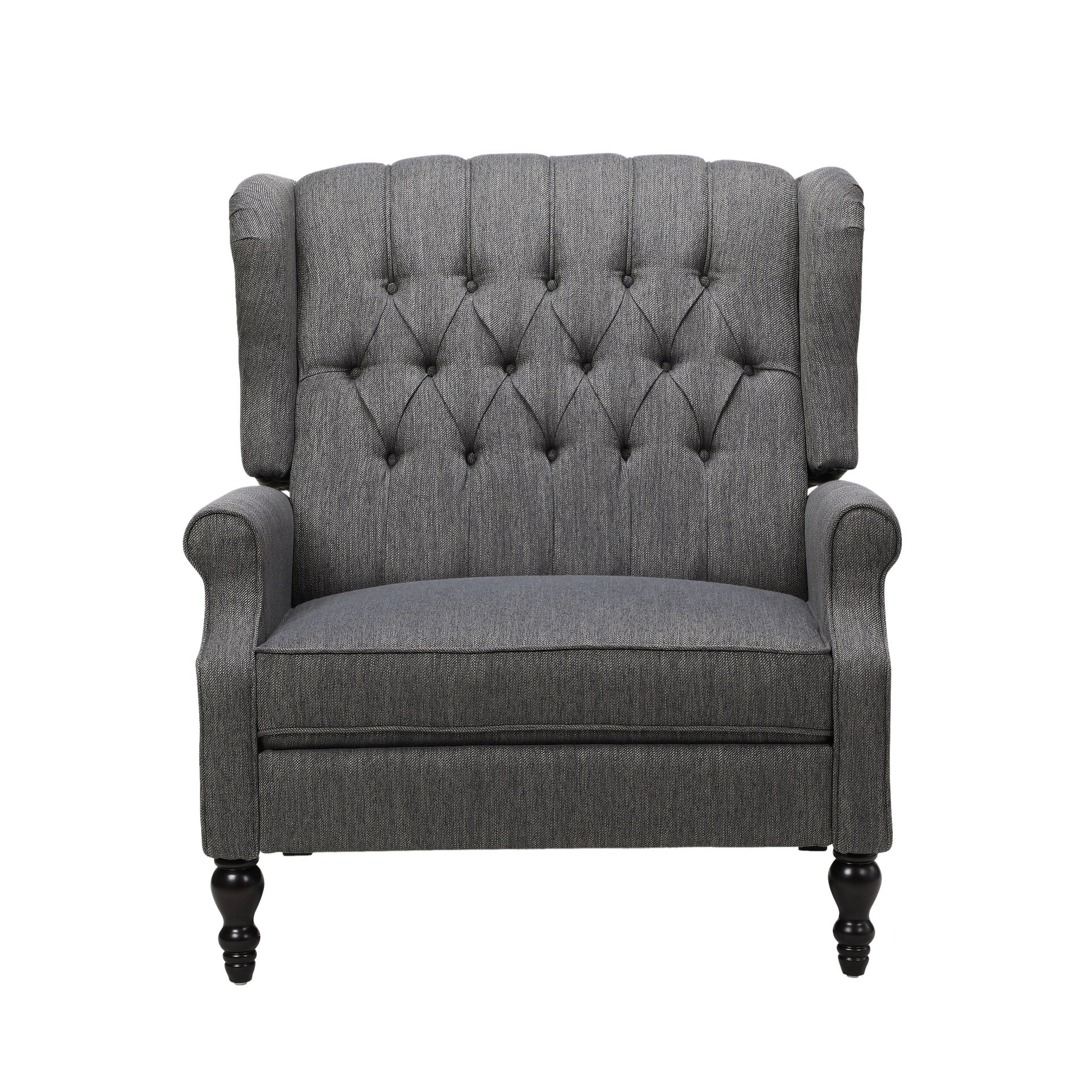 Oversized Tufted Wingback Fabric Push Back Recliner with Nailhead Trim and Button Tufted Diamond Stitch for Living Room, Bedroom
