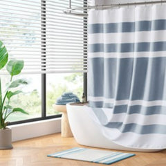 1 PCS 108x72" Shower Curtain with 3M Treatment Dark Blue
