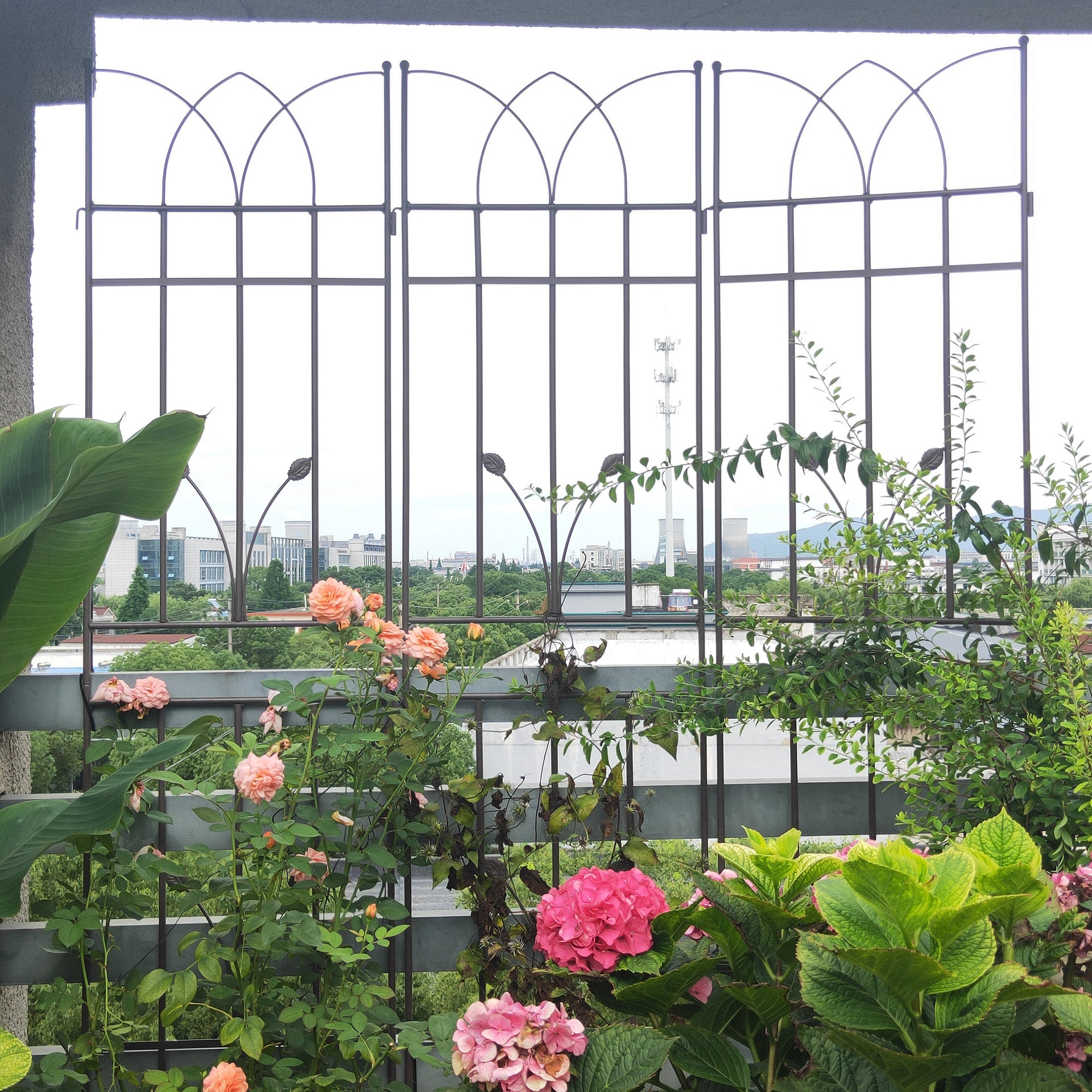 2 Pack Metal Garden Trellis 71" x 17.7" Rustproof Trellis for Climbing Plants Outdoor Flower Support Brown