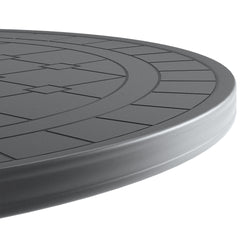 39.37-inch Cast Aluminum Patio Dining Table with Black Frame and Carved Texture on the Tabletop