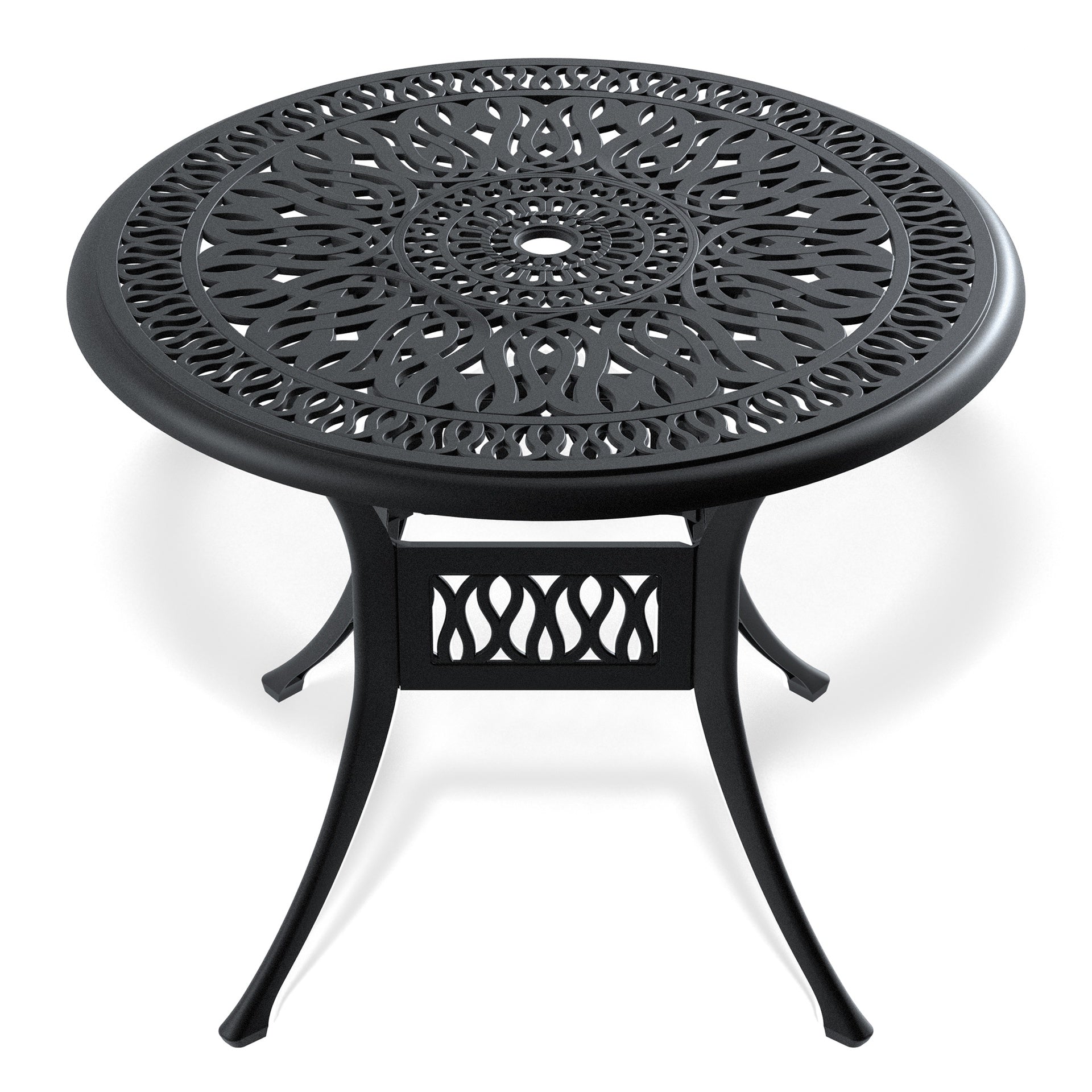 3-Piece Set Of All-Weather Cast Aluminum Dining Furniture Set With Black Frame