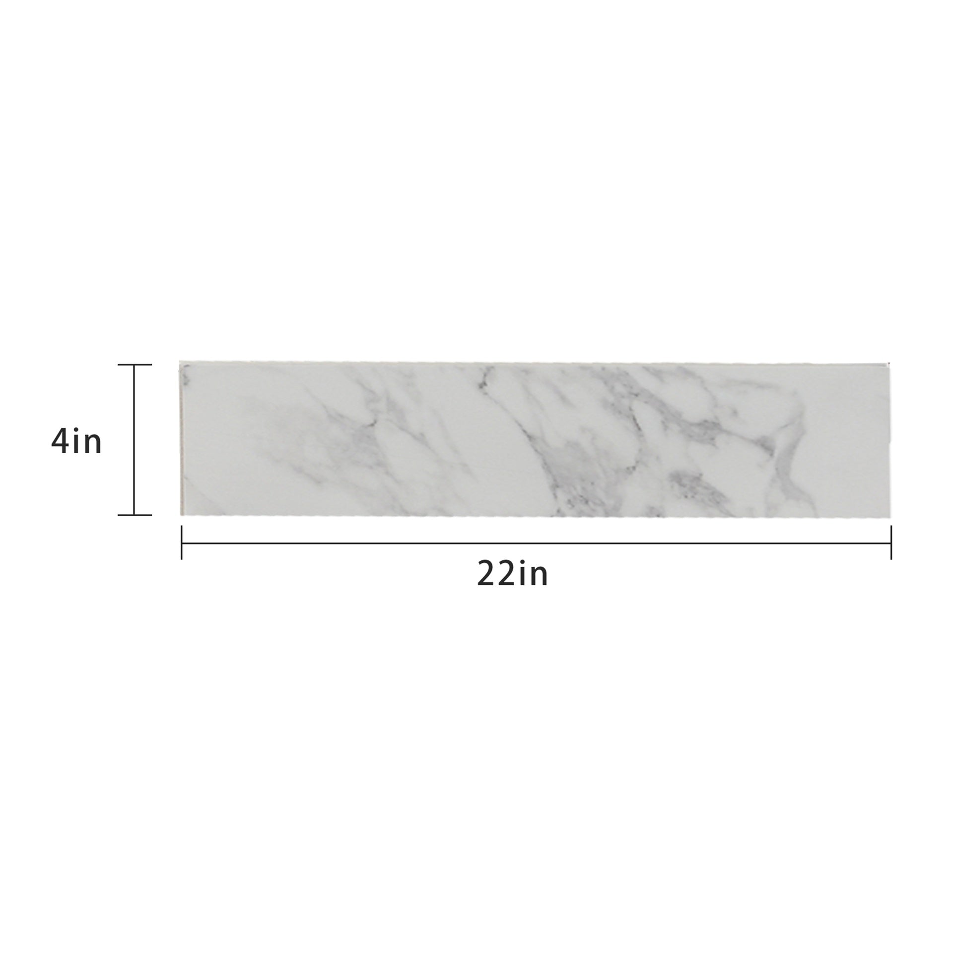 22" x 4" Bathroom Sink Side Splash, Size for Bathroom Vanity Sink Top, Engineered Marble Stone Side Splash, Bianco carrara wenato color