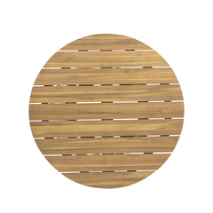Outdoor Round Top Acacia Wood Dining Table,Round Bistro Table,Teak Finish