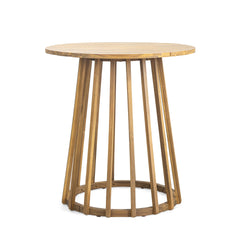 Outdoor Round Top Acacia Wood Dining Table,Round Bistro Table,Teak Finish