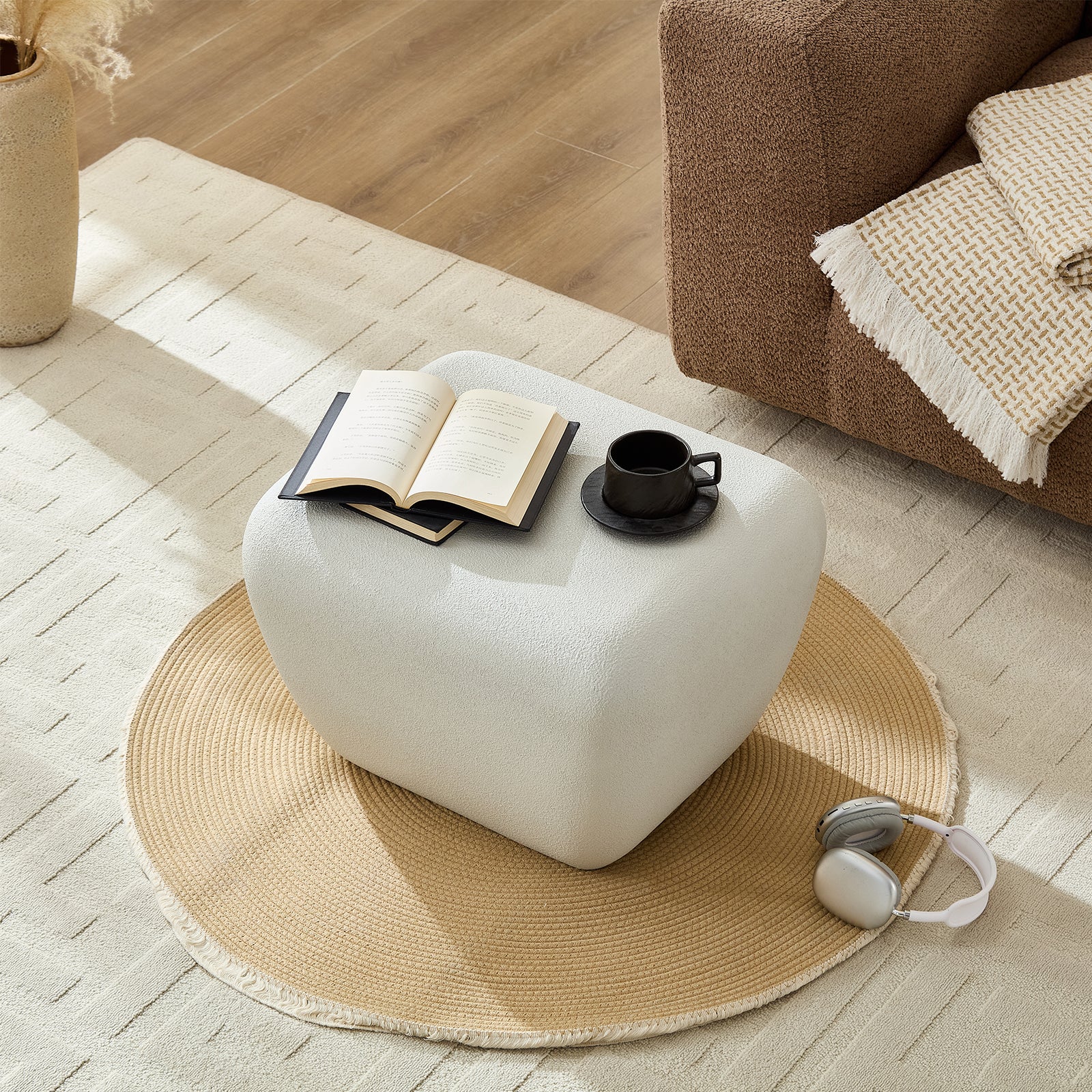 Modern Accent Coffee Table for Small Living Room, Unique Accent Table
