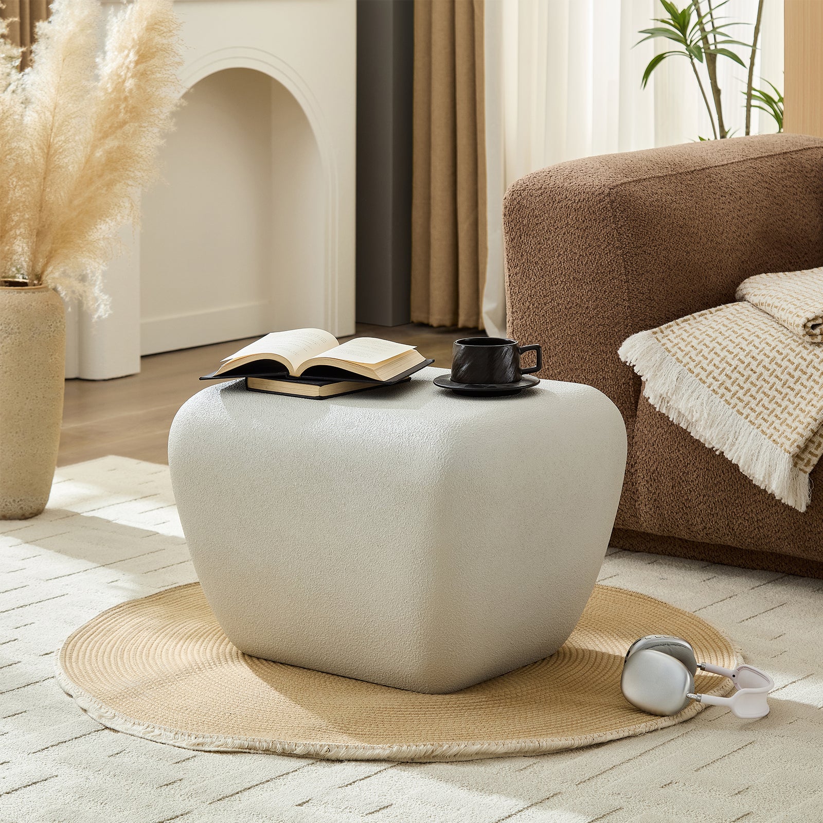 Modern Accent Coffee Table for Small Living Room, Unique Accent Table