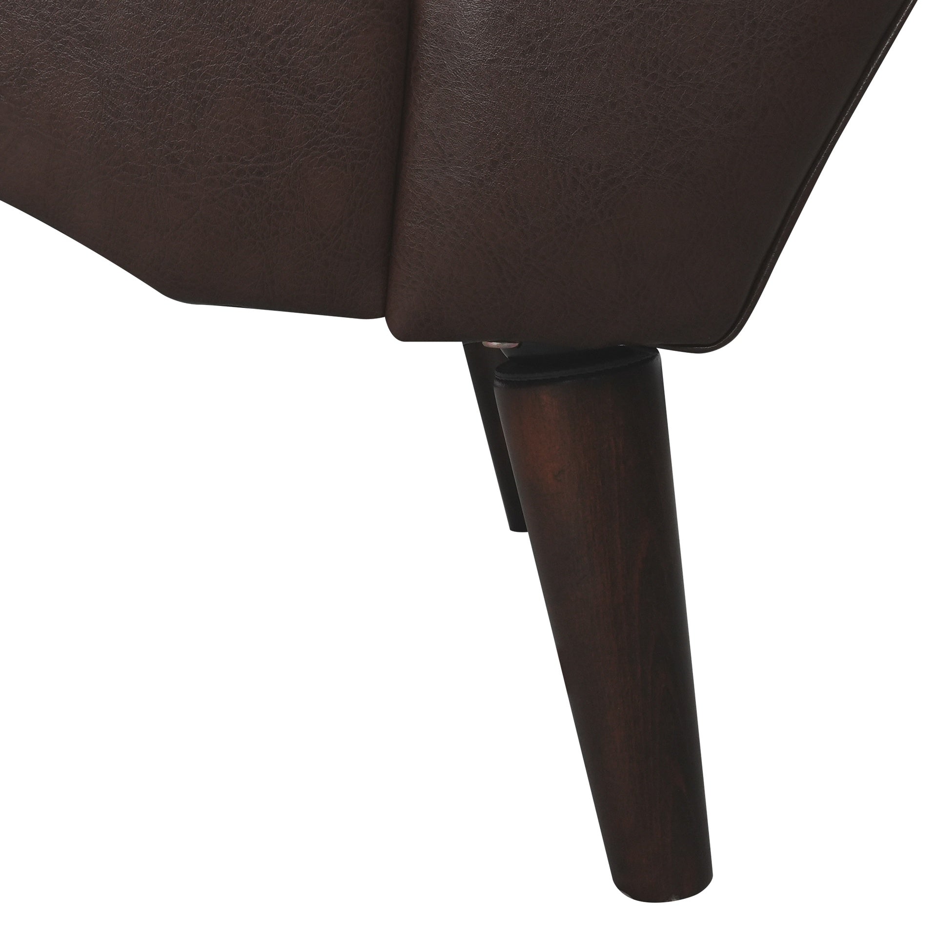 Chaise Lounge Arm Chair Indoor with Pillow and Solid Wood Legs, Leisure Accent Soft Chair with Tufted Back and Arm,Upholstered Chaise Couch Chair for Living Room, Bedroom,Dark Brown PU
