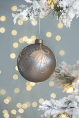 D3.9" Christmas Ball Ornaments, Glass Decorative Hanging Ball Christmas Tree Ornaments for Holiday Party Decorations, Set of 6