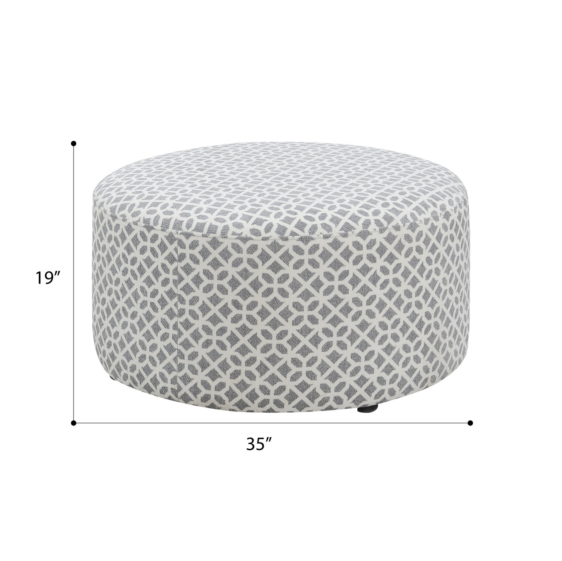 Gray Round Ottoman