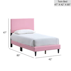 Baron G00706-TB-UP Twin Bed ( Mattress Not Included), Pink