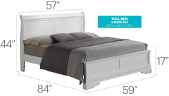 Elegant Traditional Full Bed In Crisp White