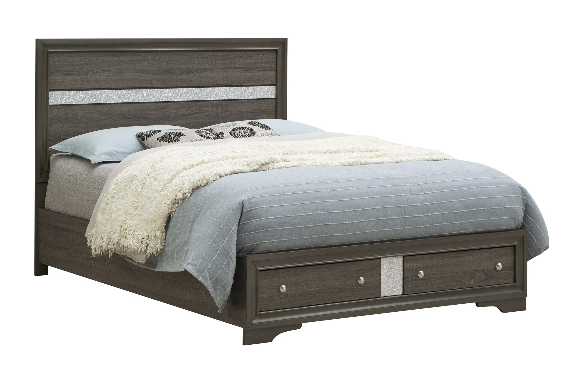 Madrid G02305B-QB Queen Bed , Gray
