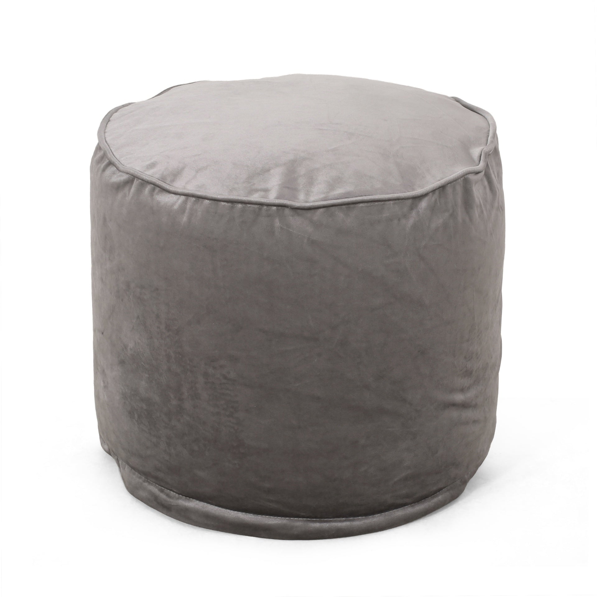 Shimon Cylinder Pouf,  Pewter Gray