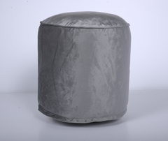 Shimon Cylinder Pouf,  Pewter Gray