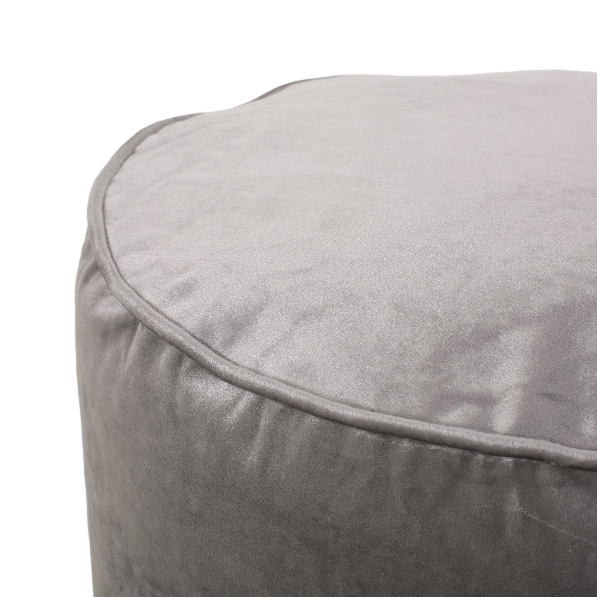 Shimon Cylinder Pouf,  Pewter Gray