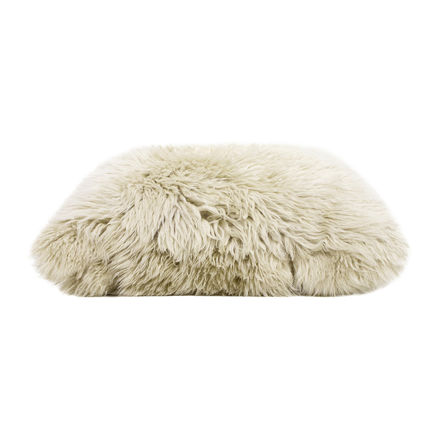 Astrid 20" Square New Zealand Sheepskin Accent Throw Pillow Cover with Feather Insert