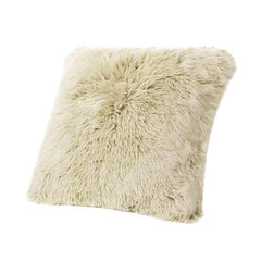 Astrid 20" Square New Zealand Sheepskin Accent Throw Pillow Cover with Feather Insert