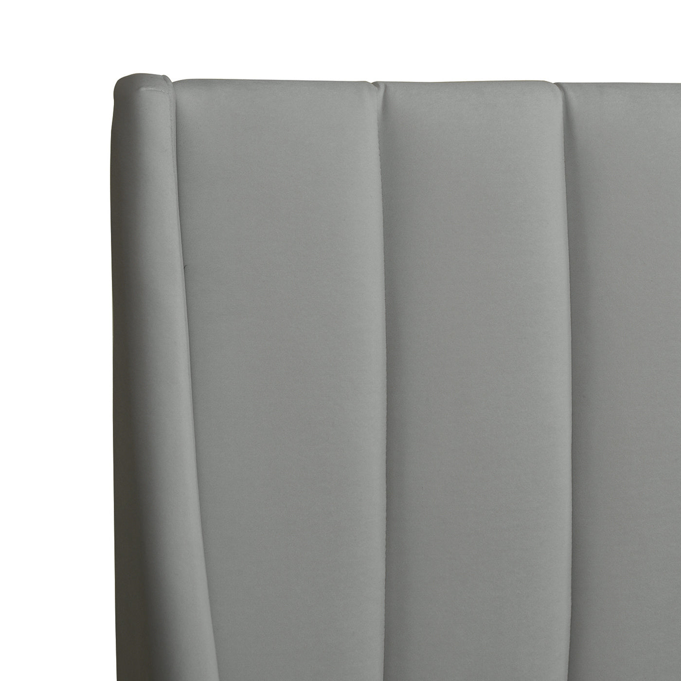 Aspen Vertical Tufted Modern Headboard Platform Bed Set, Queen, Opal Grey Velvet