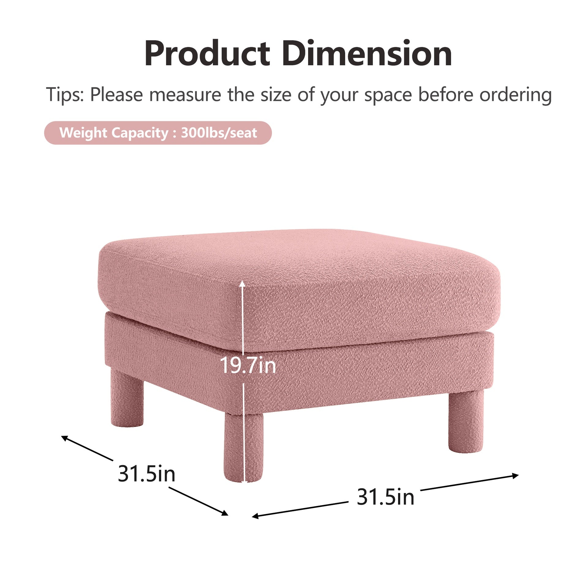 Lucas Ottoman Polyester-Pink