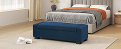 50" Ottoman Bench in Textured Fabric, Rectangular Design with Hinged Lid for Seating, Footrest, and Hidden Storage, Perfect for Living Room, Bedroom, or Entryway