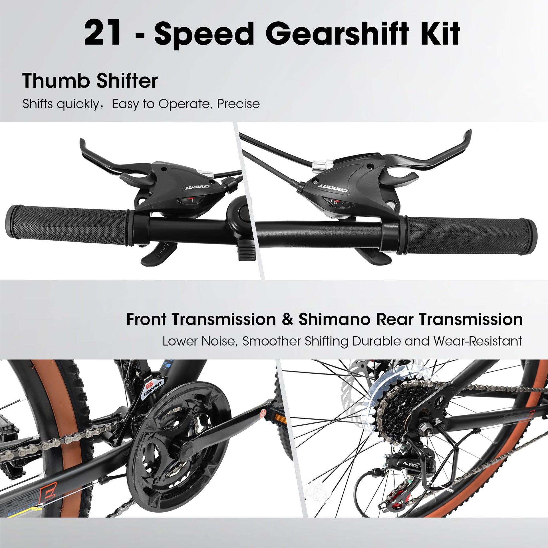 A27301 27.5 Inch Mountain Bike for Adults, Durable High Carbon Steel Frame, Disc Brakes, Stylish Brown Edge Tires, Ideal for Commuting and Outdoor Exploration