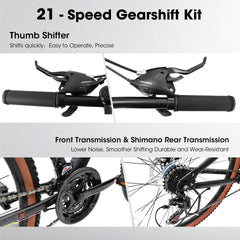 A27301 27.5 Inch Mountain Bike for Adults, Durable High Carbon Steel Frame, Disc Brakes, Stylish Brown Edge Tires, Ideal for Commuting and Outdoor Exploration