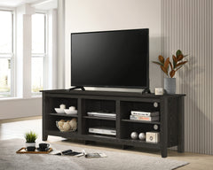 Bernardo Dark Gray 70"W TV Stand with Open Shelves and Cable Management