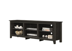 Bernardo Dark Gray 70"W TV Stand with Open Shelves and Cable Management