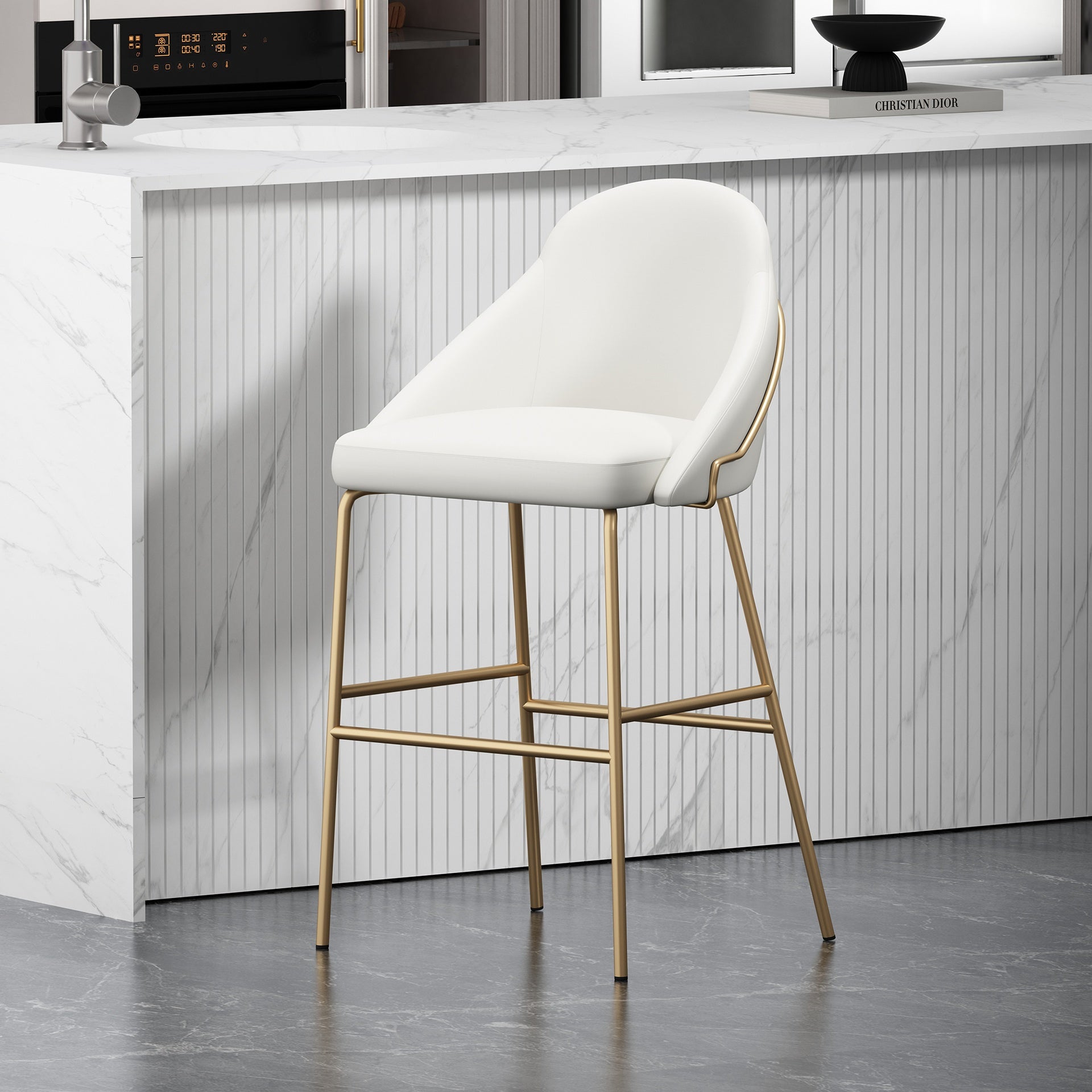 Barstool in White and Gold